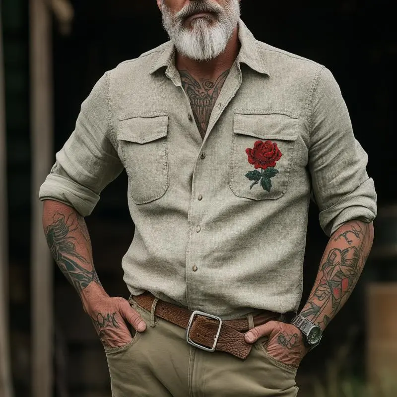 Utility Pocket Embroidered Shirt