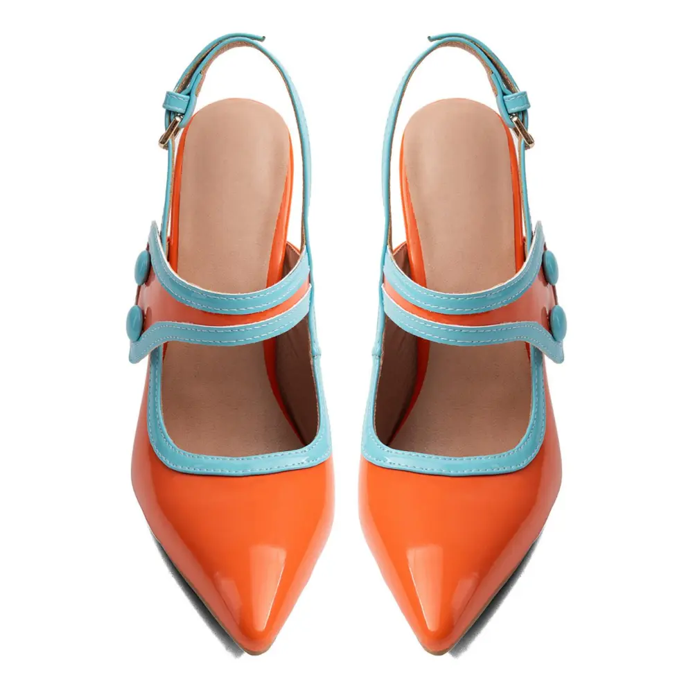 Minimal Pointed Toe Stiletto Slingback Pumps