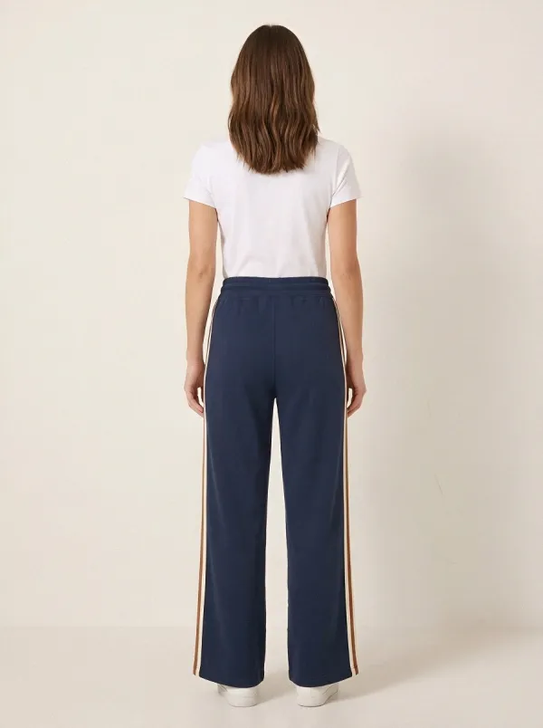 Women's Mid-Rise Drawstring Side-Pocket Wide-Leg Sweatpants