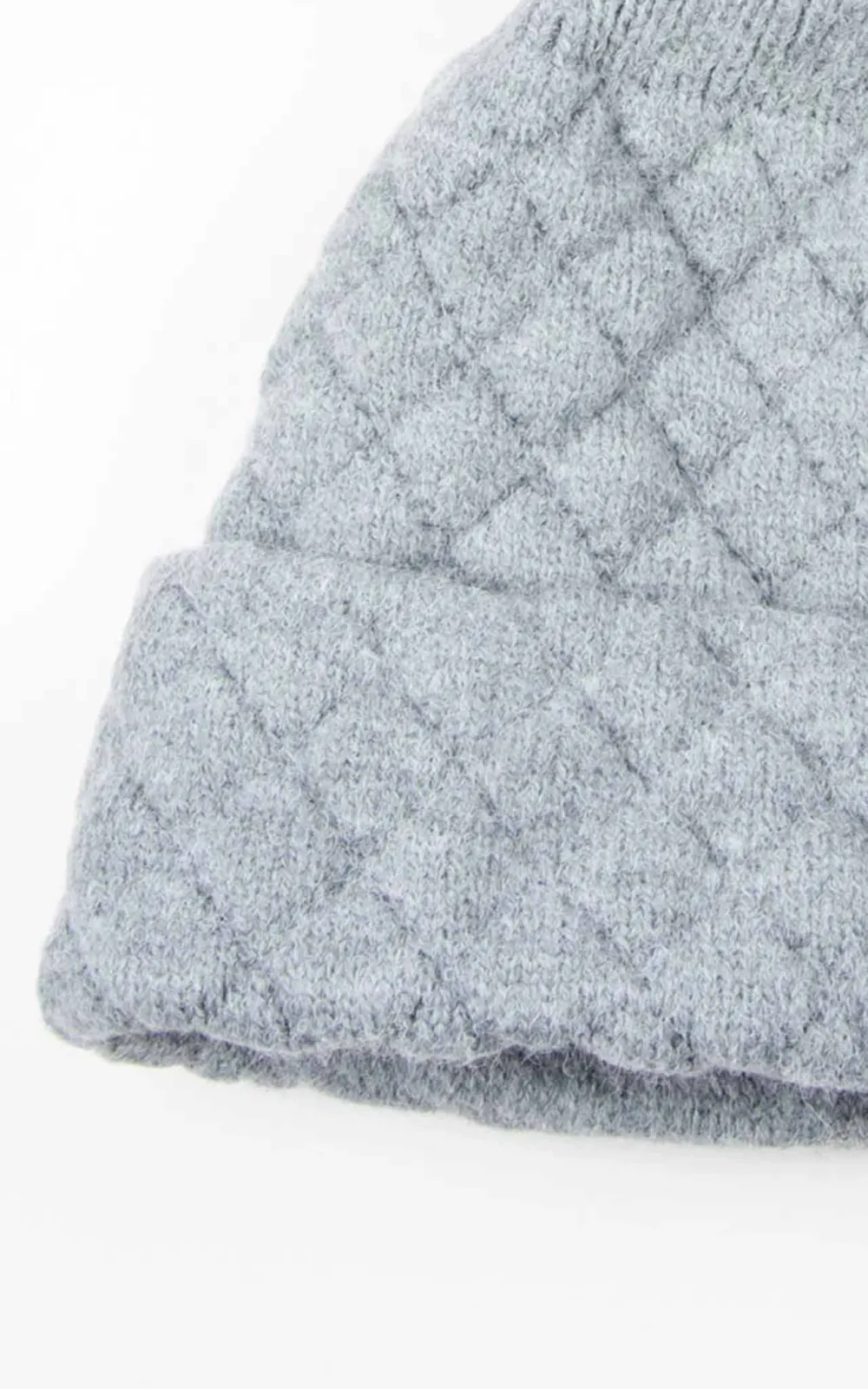 Fashionable Diamond Pattern Creative Fur Ball Hat