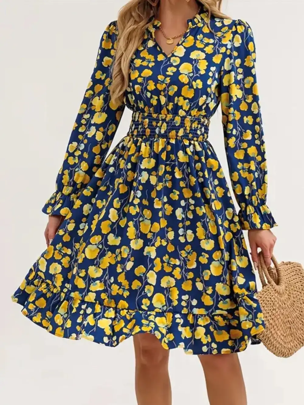 Clean Line Floral Dress