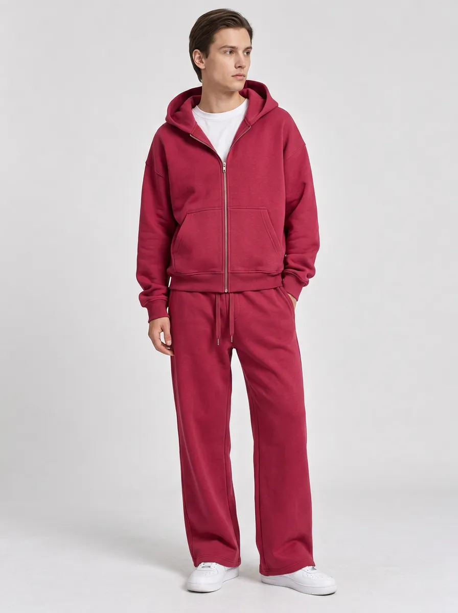 Unisex Training Casual Zip-Up Hoodie Jogger Set