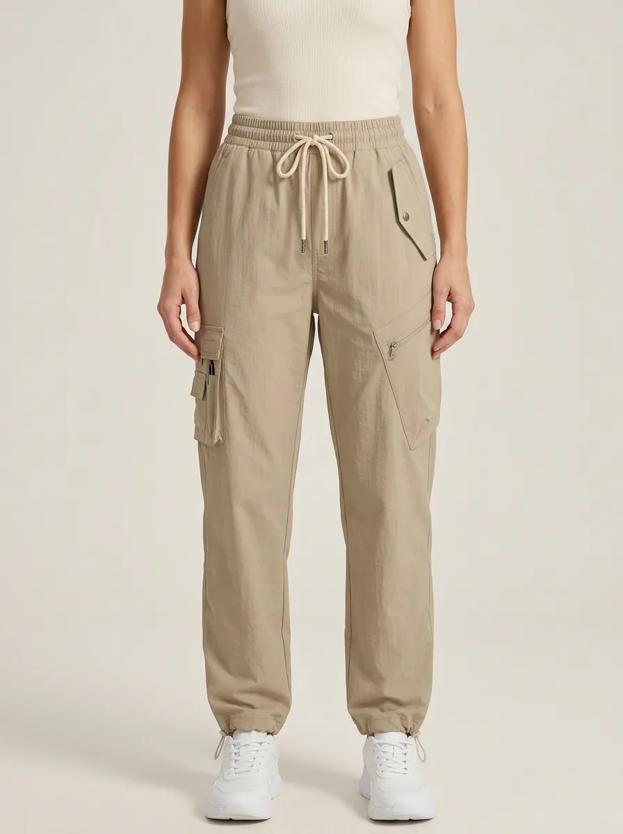 Drawstring Pocket Breathable Casual Breathable Cargo Pants