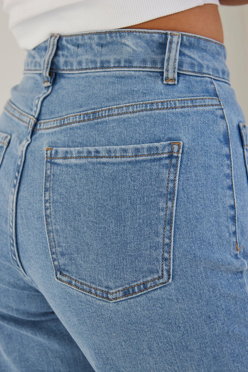 Light Blue High - Rise Wide - Leg Jeans