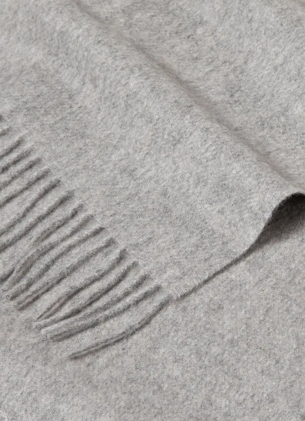 Light Gray Fringed Woolen Scarf
