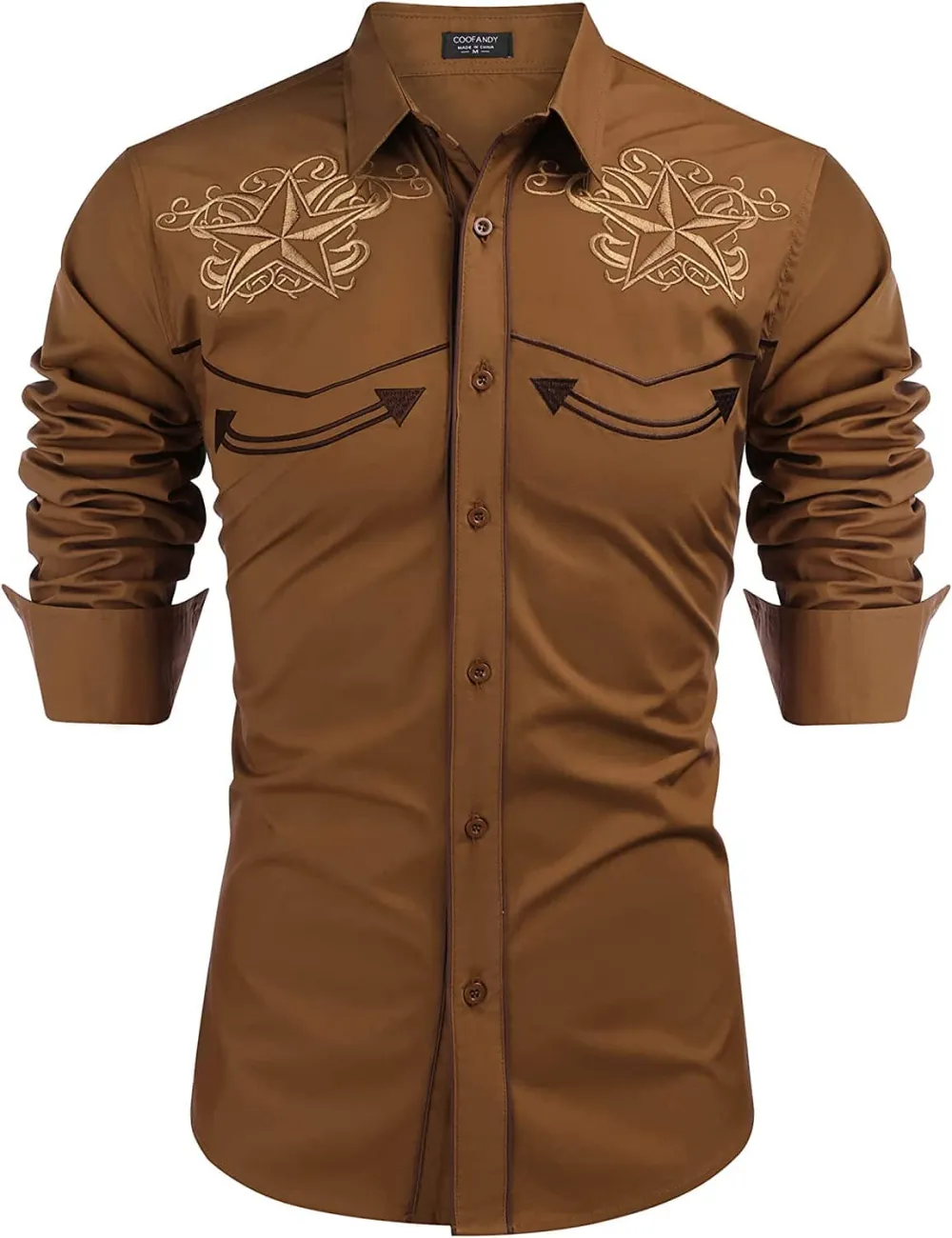 Embroidered Cowboy Button Down Shirt Jeans