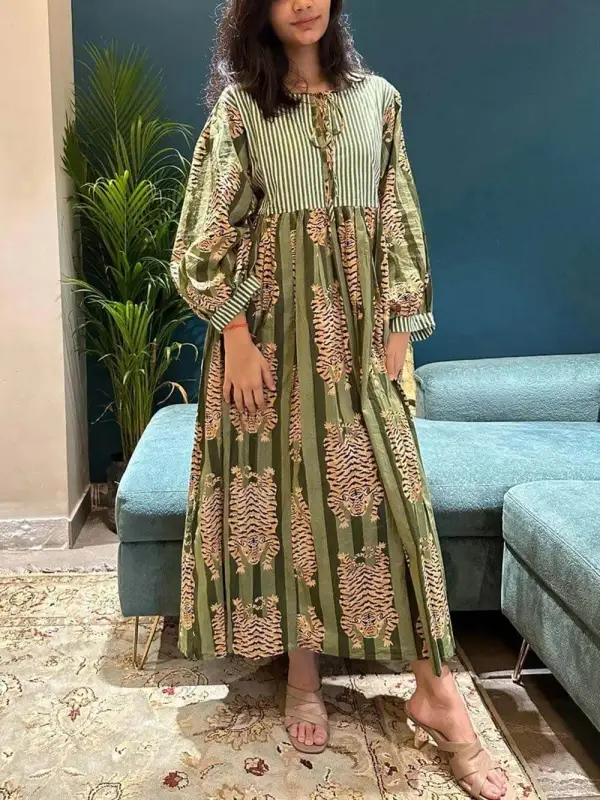 Tiger Print Midi Dress