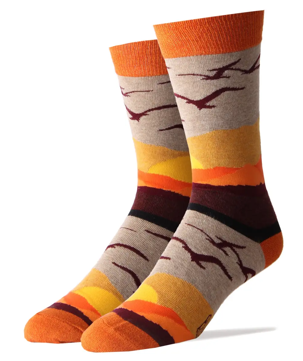 Classic Cotton Blend Nature Motif Crew Socks