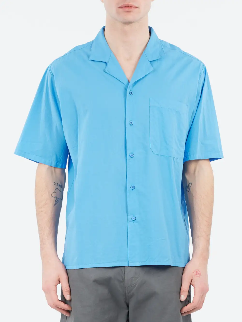 Men's Camp Collar Side Split Hem Shirt