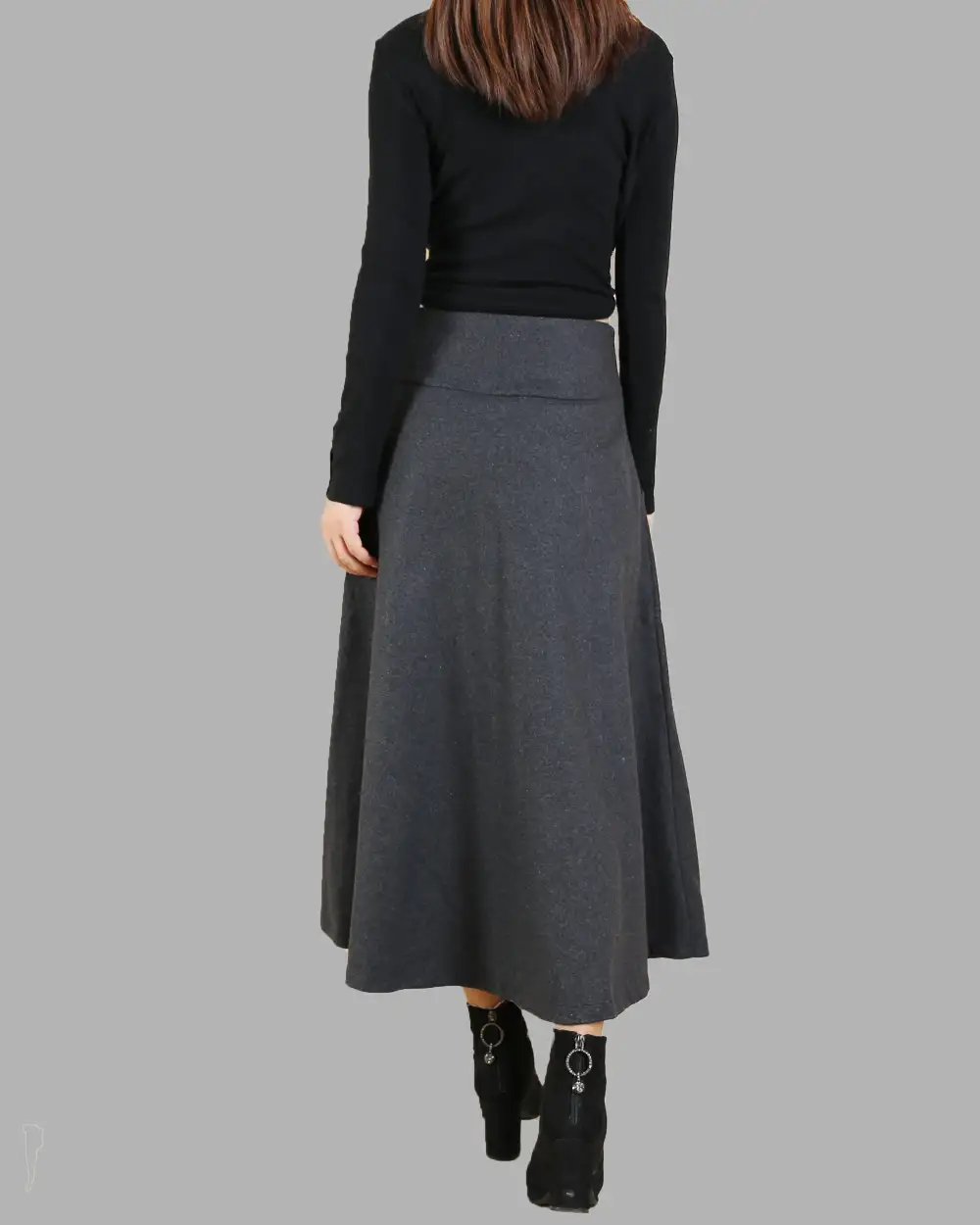 Pleated Wool Maxi Skirt