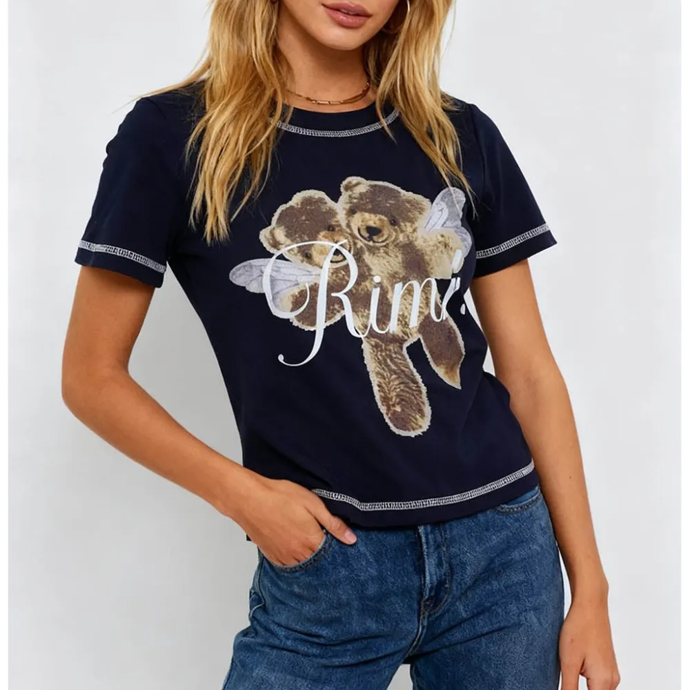 Chic Bear Pullover Short Sleeves Crop T-shirt
