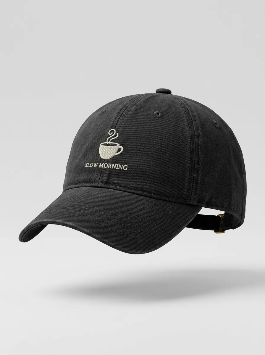 Modern Coffee-Lover Slow-Morning Printed Unisex Baseball Cap