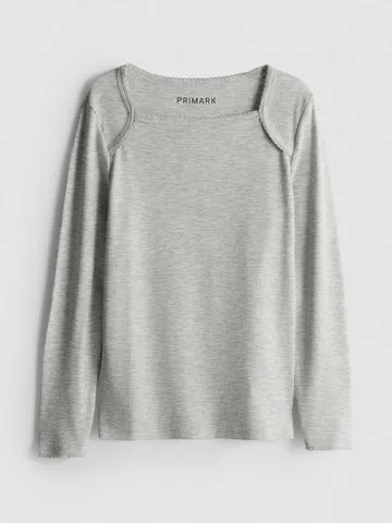 7-15yrs | Square Neck Long Sleeve T-Shirt