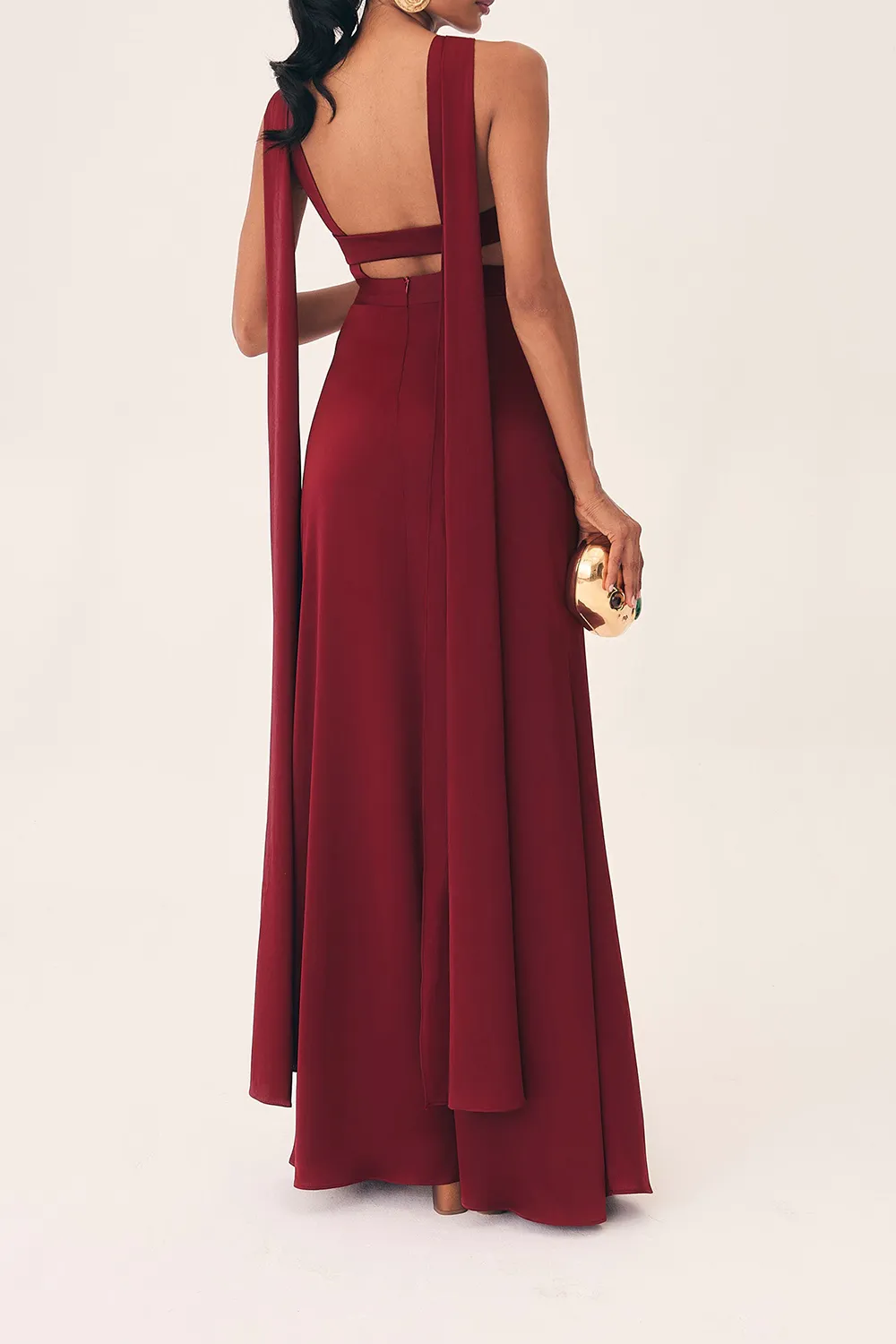 Women's V Neck Backless Dress