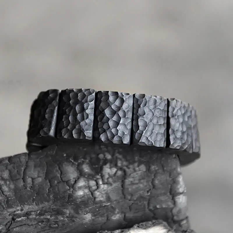 Vintage Ebony Wood Texture Couple Bracelet