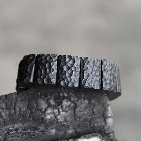 Vintage Ebony Wood Texture Couple Bracelet