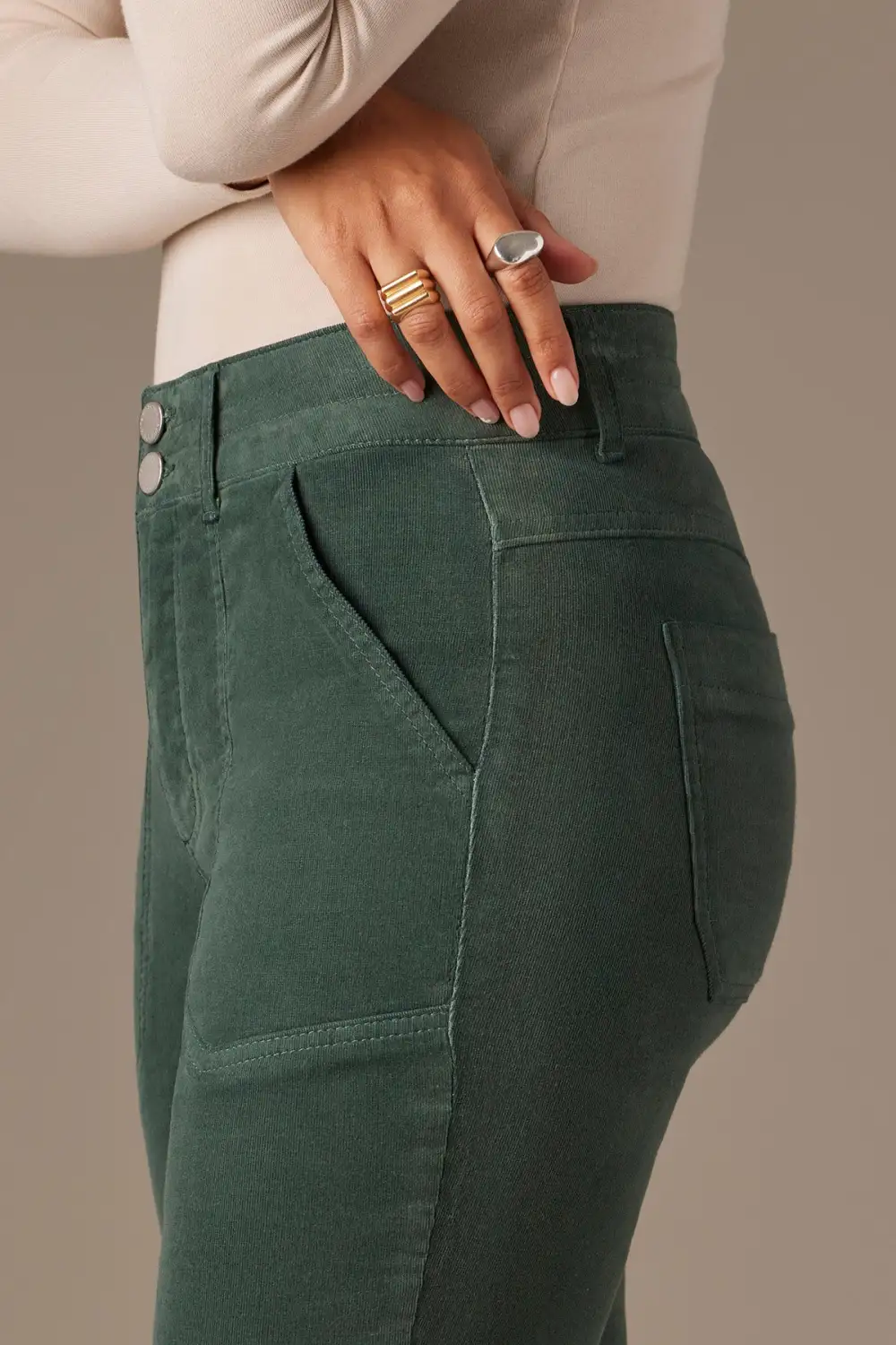 High Rise Utility Bootcut Pants