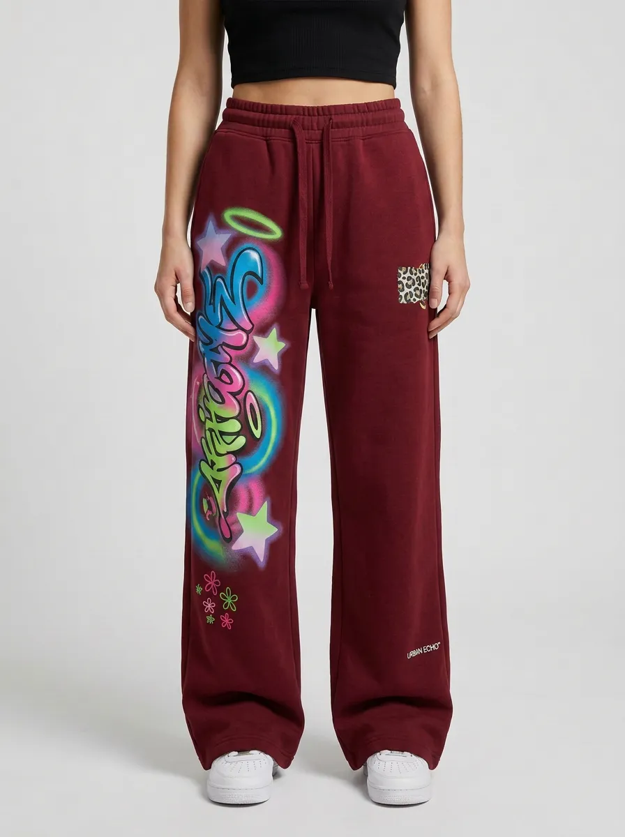 Women's Streetwear Graffiti Star Printed Jogger Sweatpants