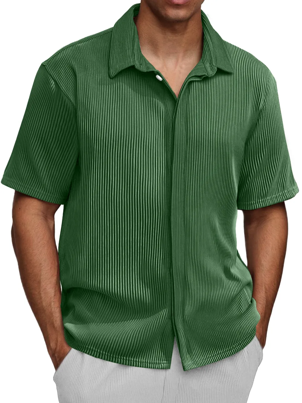 Modern Short Sleeve Button Front Shirt