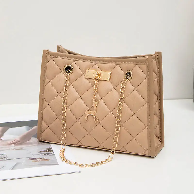 Quilted Embroidered Shoulder Bag