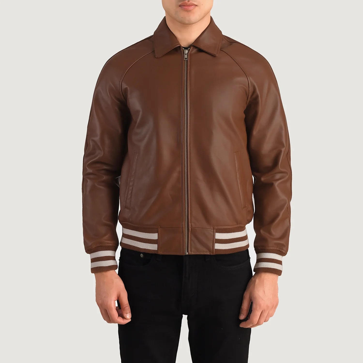 Men's Modern Leather Varsity Jacket