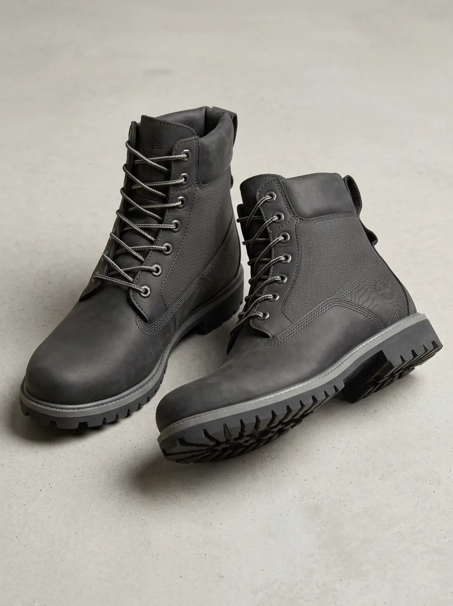 Unisex Contemporary Outdoor Adventure Topographic Pattern Print Work Boots