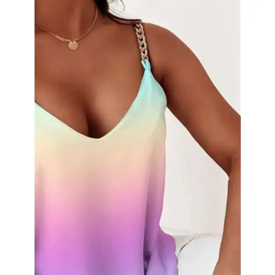 Chain Strap V Neck Tank Top