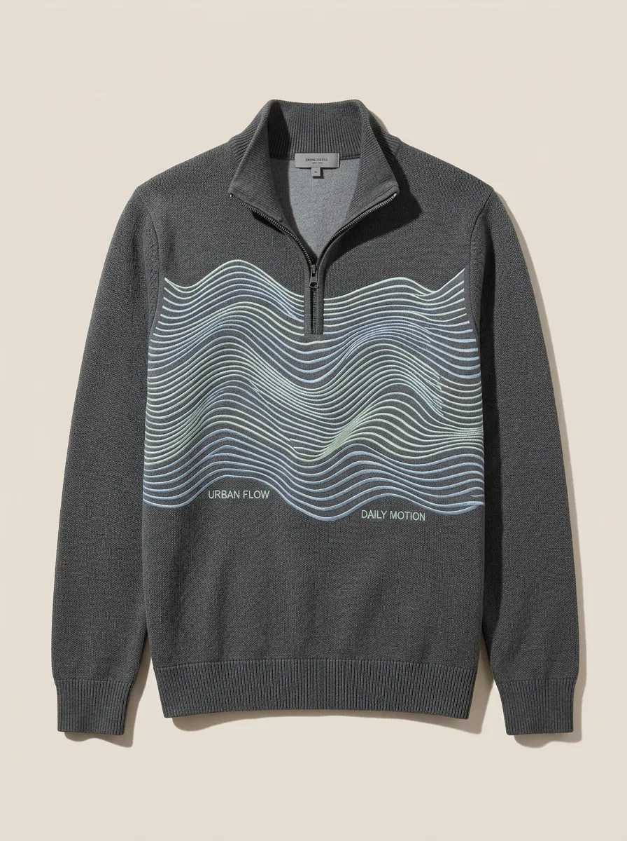 Half-Zip Wavy Men's Half-Zip Sweatshirt