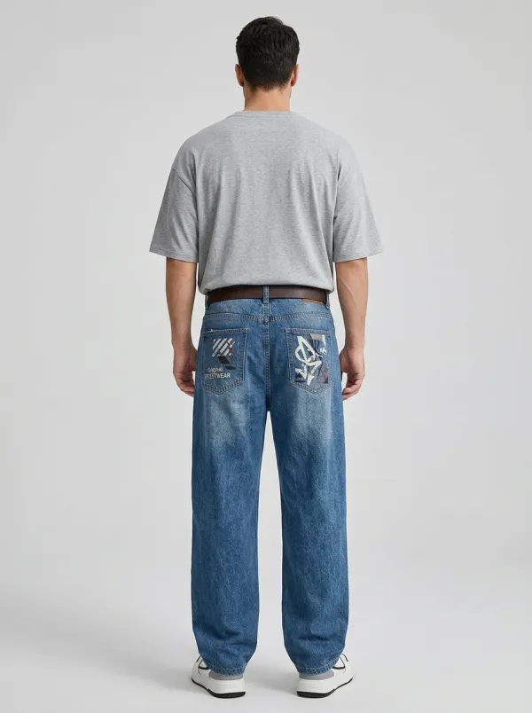 Men's Streetwear Graffiti Jeans