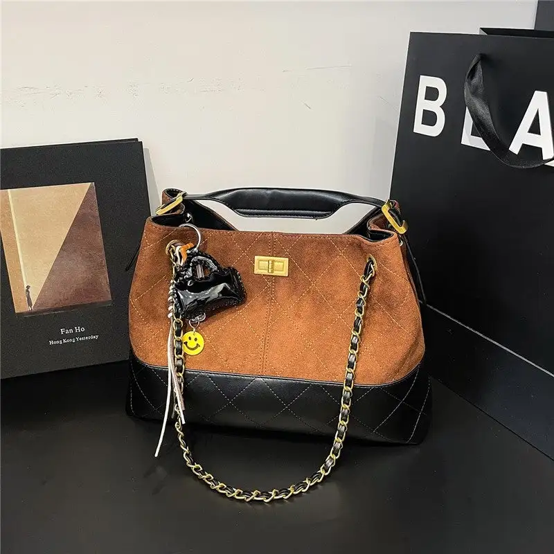 Vintage Crossbody Satchel with Charm