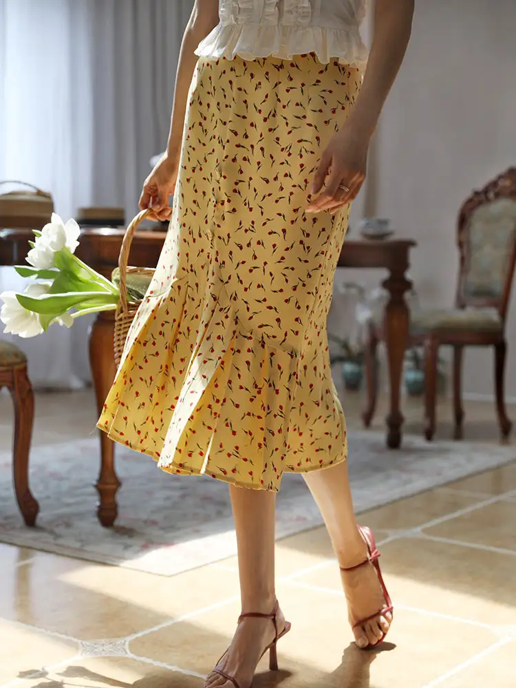Chic Carry Everyday Casual Floral Skirt