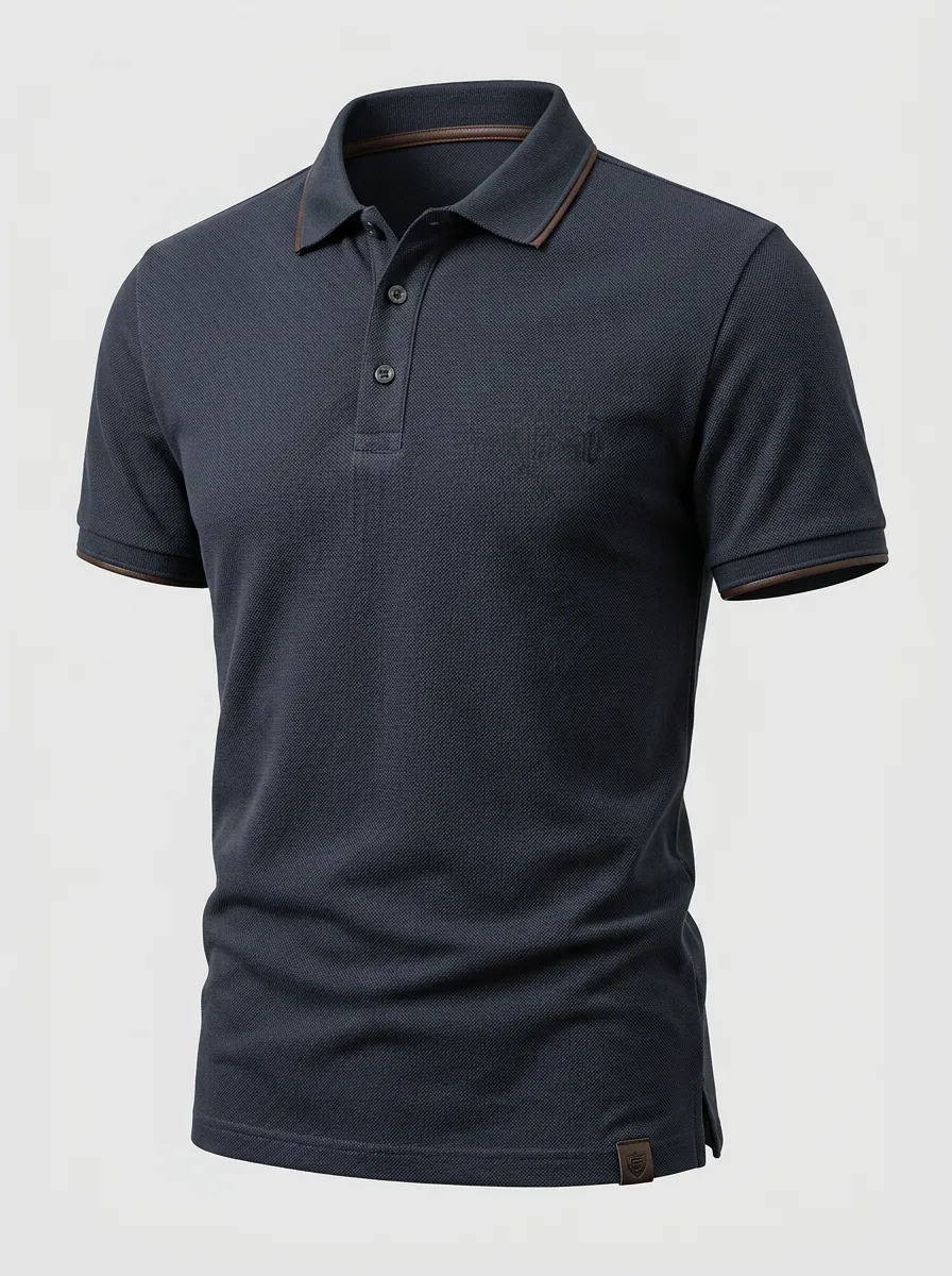 Contrast-Trim Men's Polo Shirt