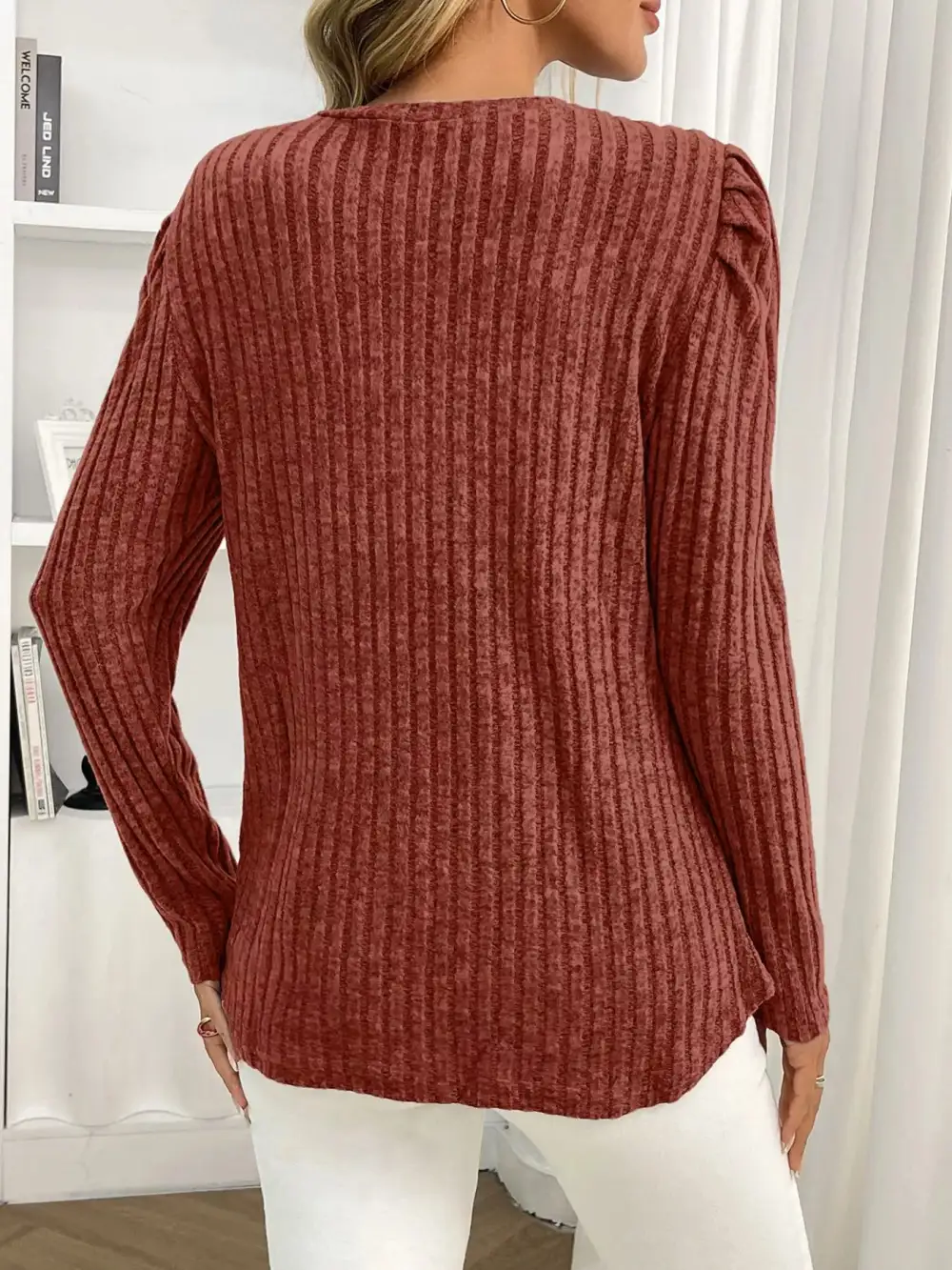 Round Neck Puff Sleeve T-Shirt