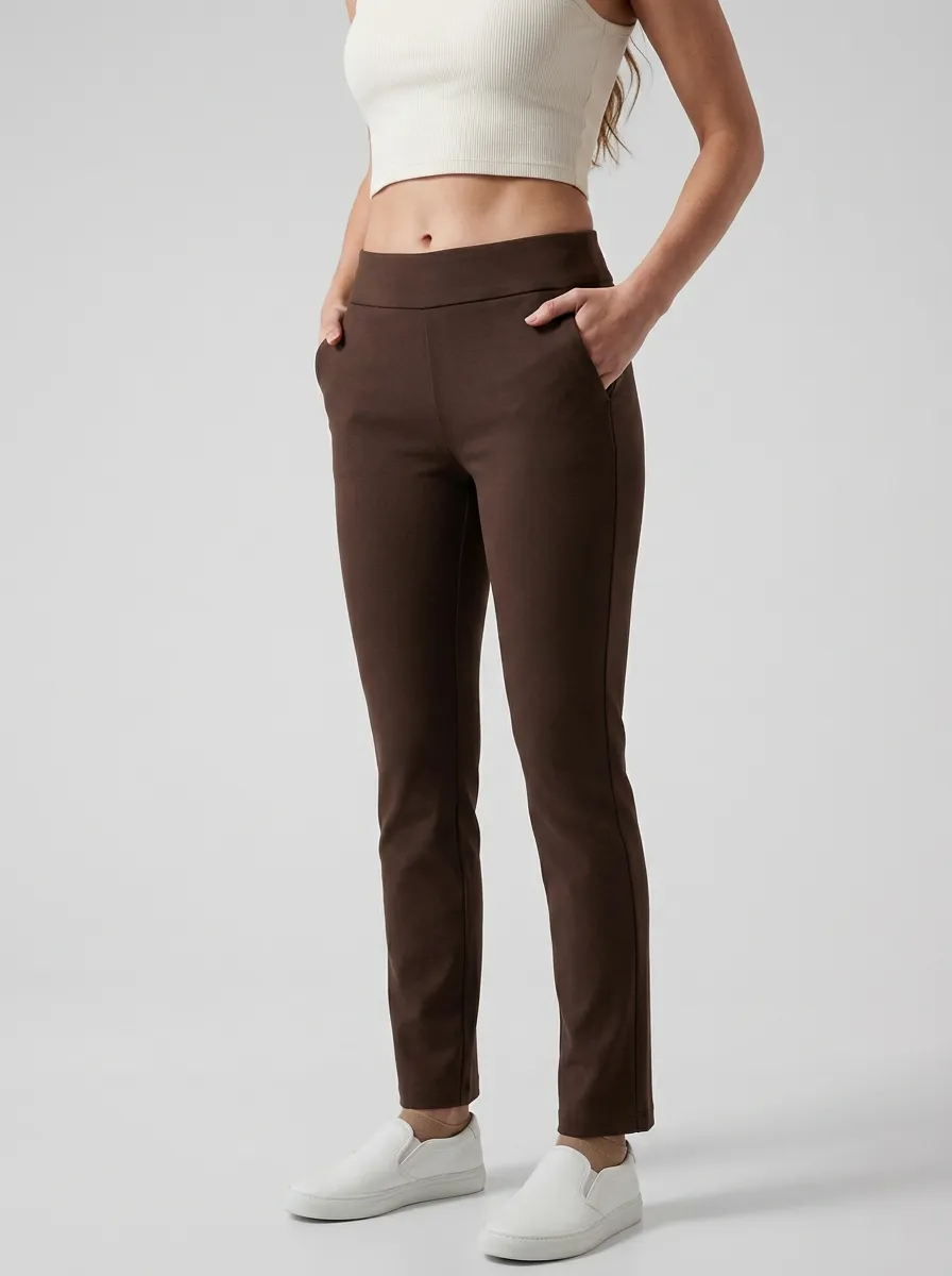 Relaxed Mid-Rise Stretch Women's Stretch Mid-Rise Pants