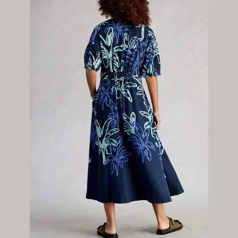 Classic Linen-Blend Women's Midi Dress