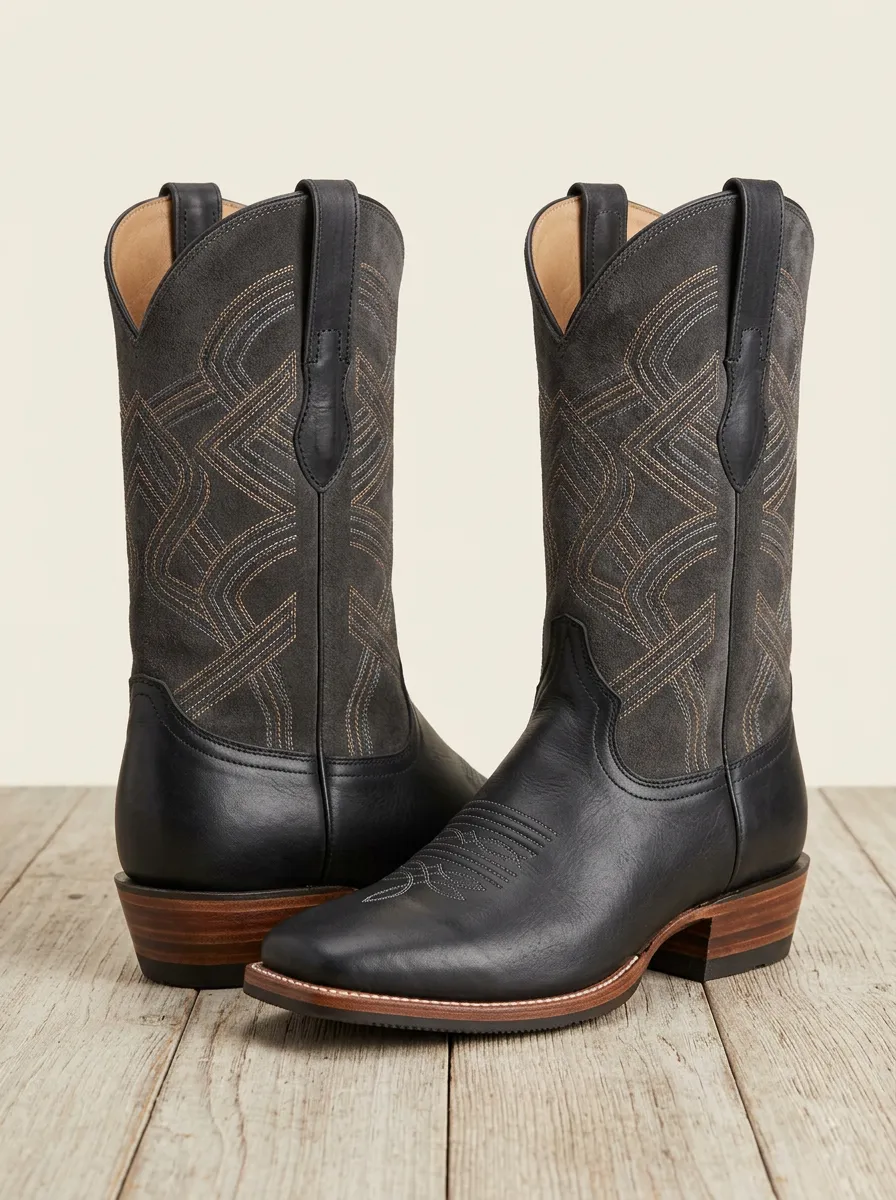 Men’s Classic Cowboy Style Embroidered Boots