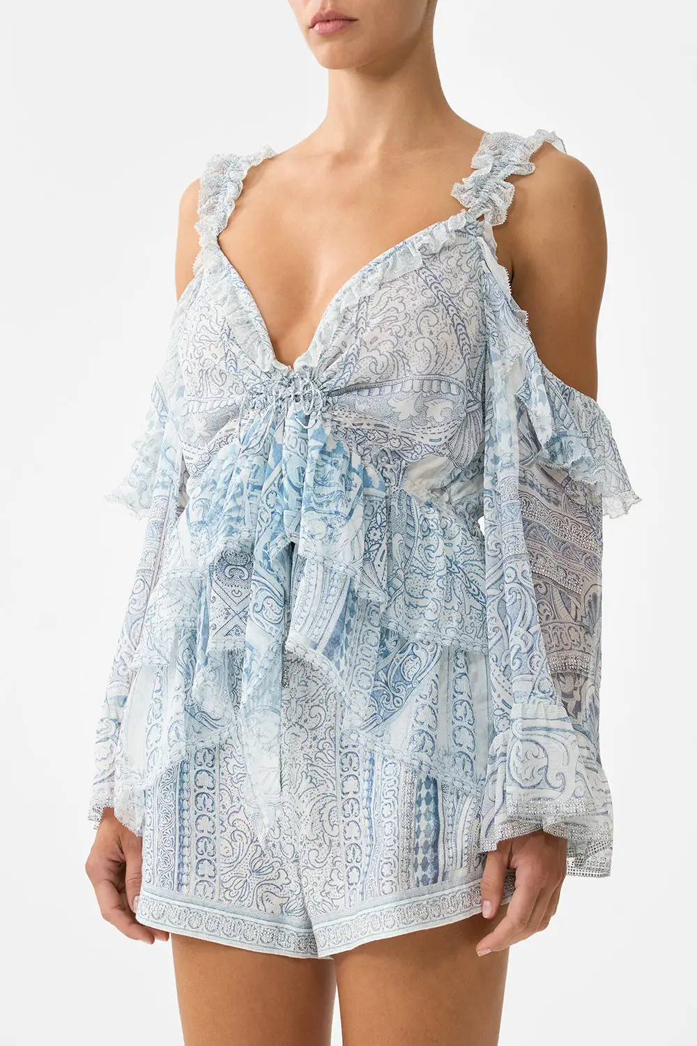Cold Shoulder Ruffle Top