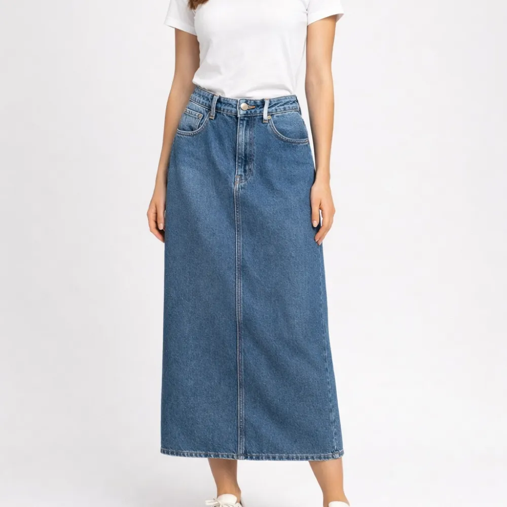 Long Denim Casual Skirt