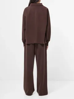 Basic Zip-Neck Sweatshirt With A Lazy Feel