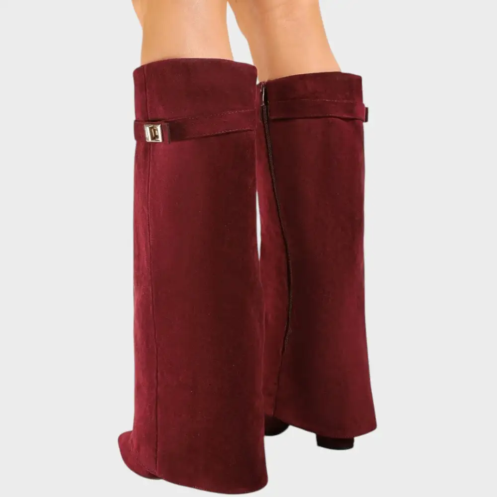 Square Toe Suede Tall Boots