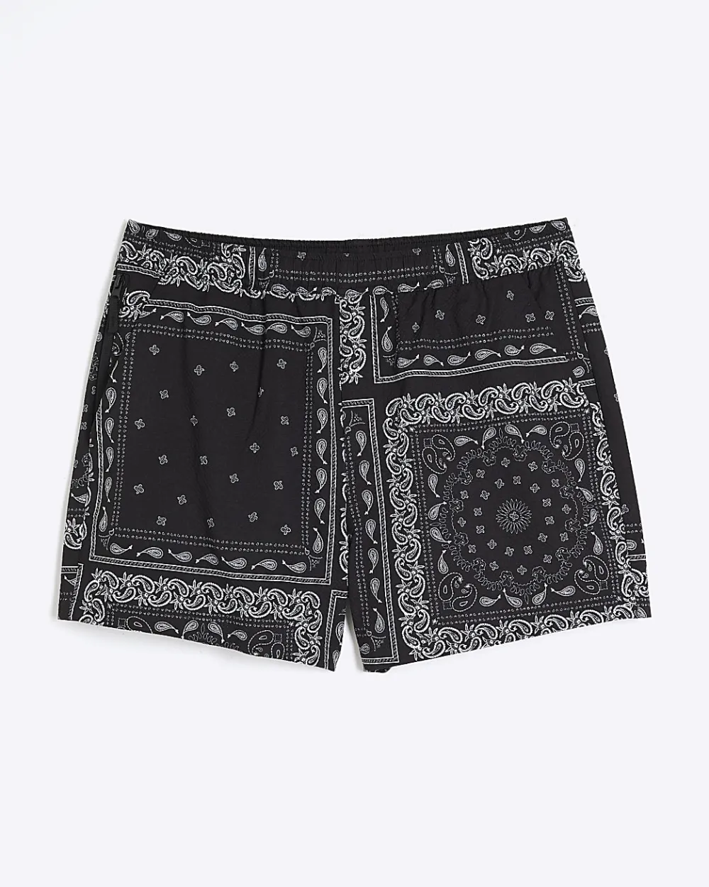 Men's Black Art Print Bandana Swim Briefs