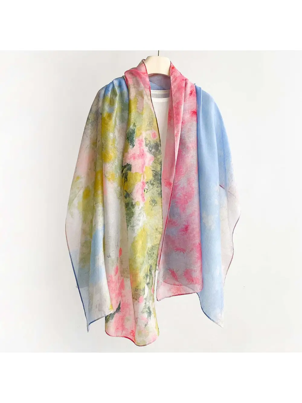 Elegant Marbled Print Summer Wrap Scarf