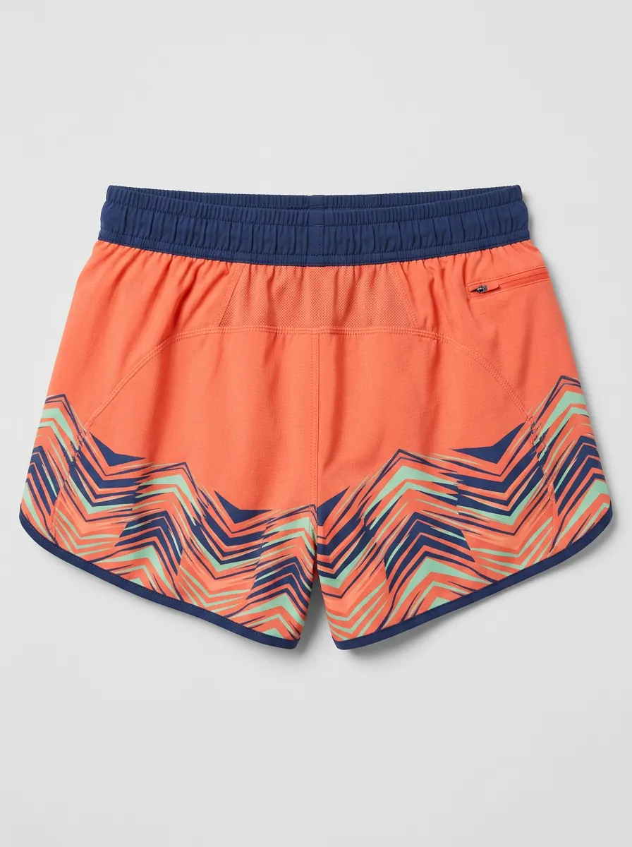 Women's Athletic Chevron Pattern Printed Running Shorts
