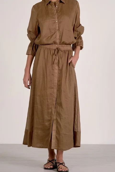 Women's Linen Blend Maxi Skirt