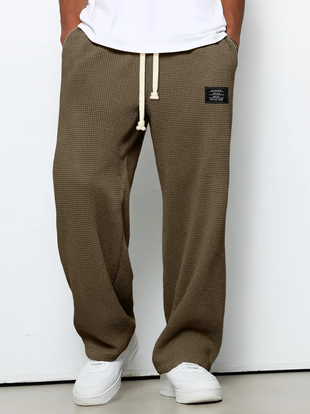 Textured Knit Relaxed Trousers