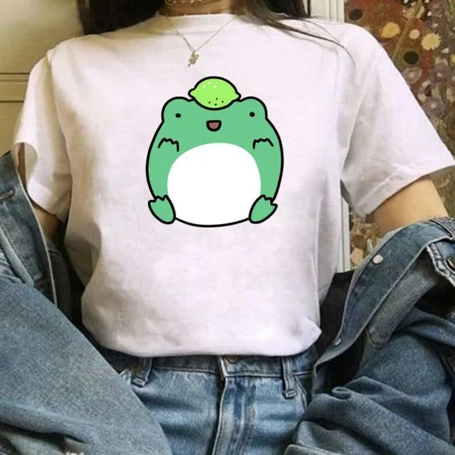Frog Cartoon Cotton Tee