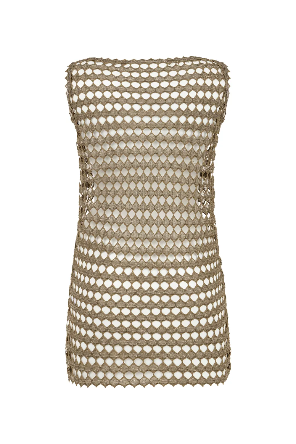 V-Neck Mini Dress-Brown