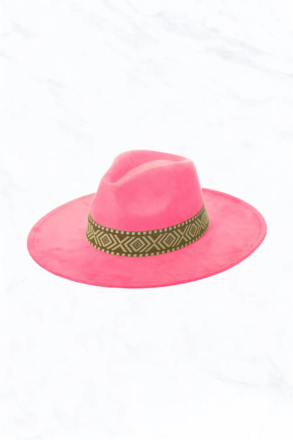 Suede Large Eaves Peach Top Fedora Hat
