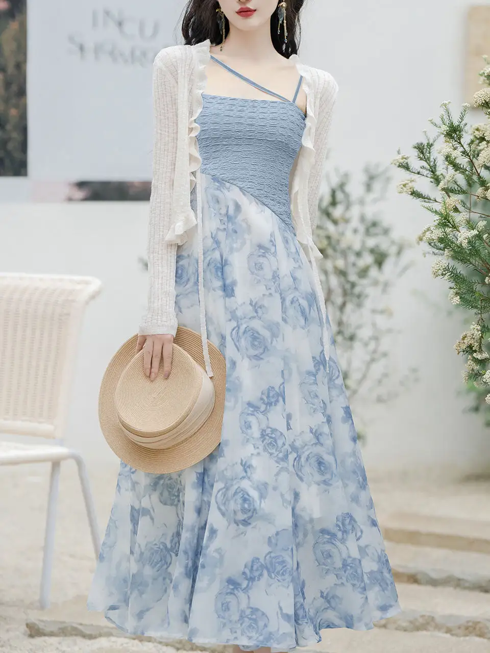 Layered Spaghetti Strap Maxi Dress