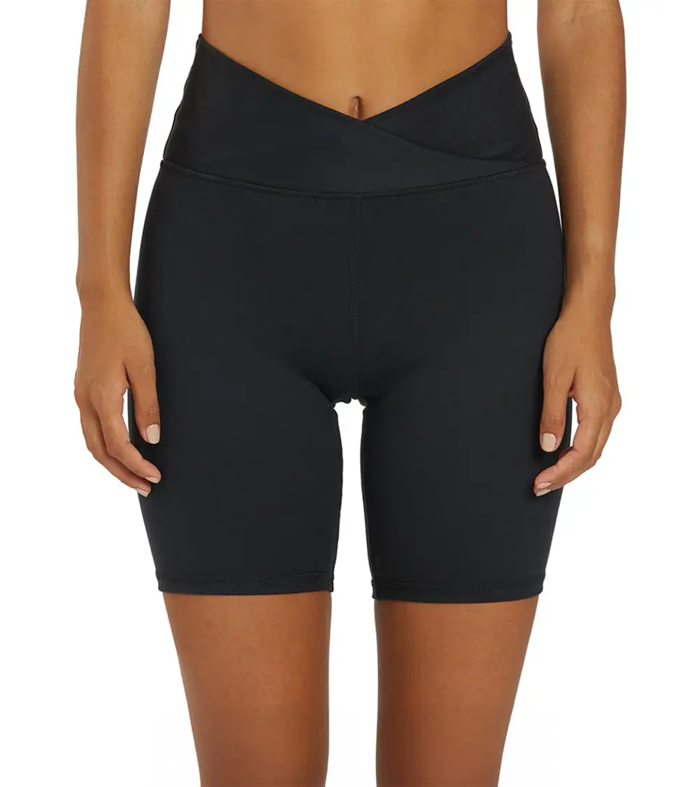 Crossover Waist Longline Yoga Shorts
